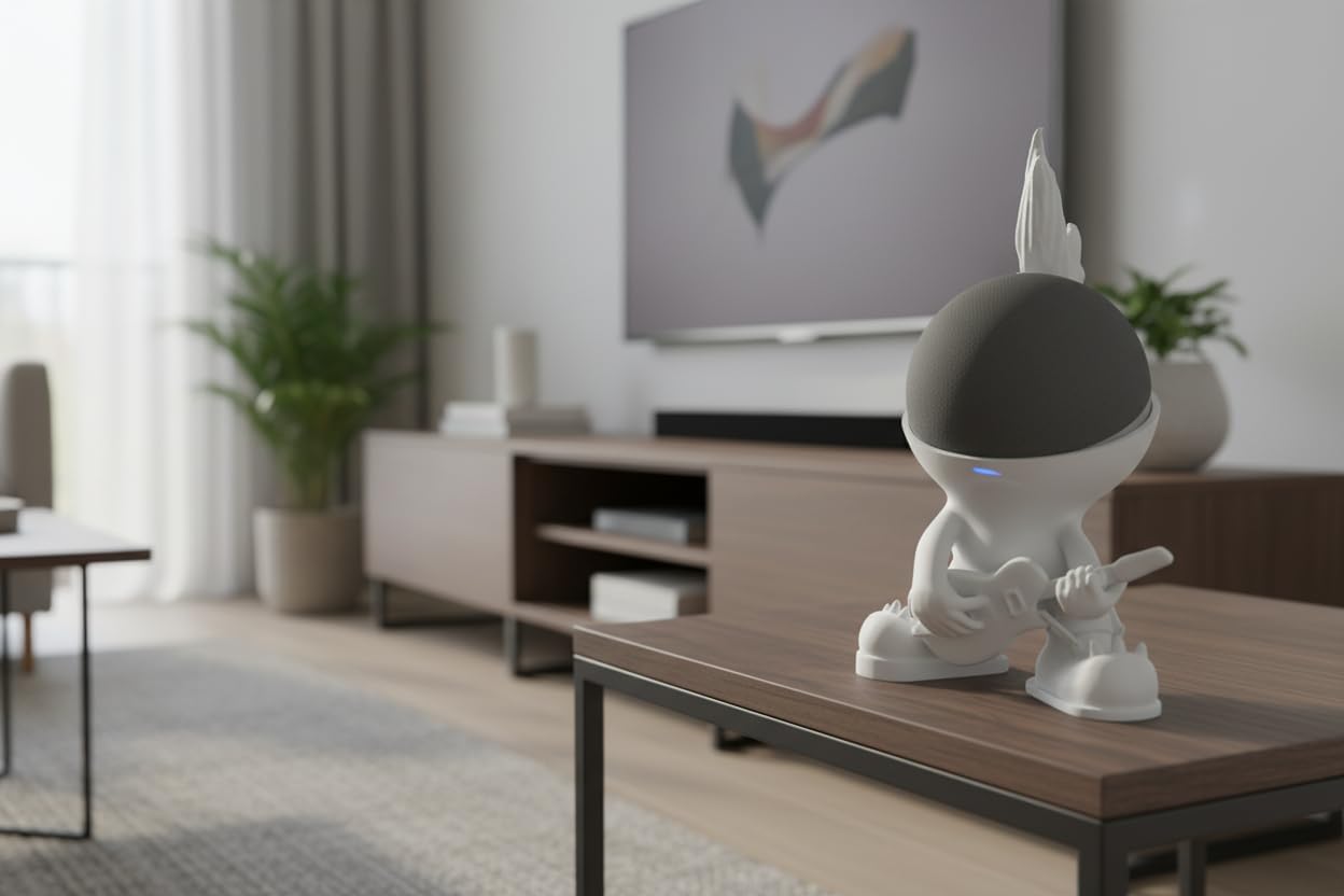 Splin Table Stand Holder Compatible with Amazon Alexa Smart Speaker Echo Dot (4th and 5th gen.) and Apple HomePod Mini, Star Boy White - Image 4