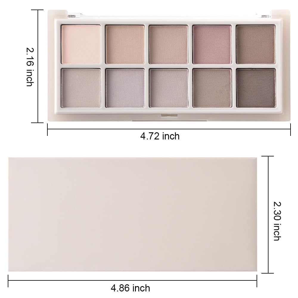 10 Color Matte Neutral Eyeshadow Palette - Neutral Taupe & Grey Brown Shades, Blendable Long-Lasting, Vegan Cruelty-Free Natural Nude Eye Shadow Palette for Women, Professional Makeup Looks - Image 6