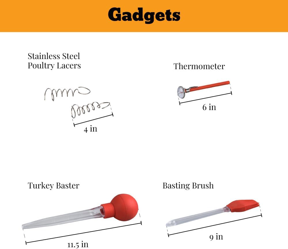 Granite Ware 25 lb Rectangular Roaster Set (10pcs), includes Lid, V-Rack, 2 pack brining bags, oven/grill-safe meat Thermometer, Turkey Baster with sylicon bulb, small brush - Image 5