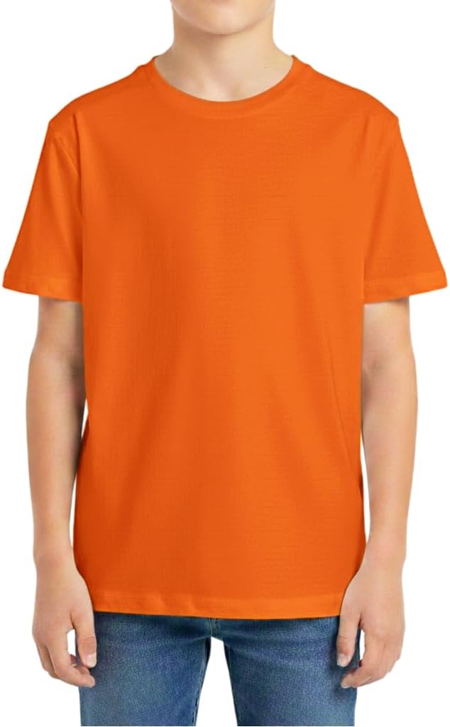 Boys Short Sleeve T-Shirt Kids Cotton Tops Summer Crewneck Shirts Basic Tees