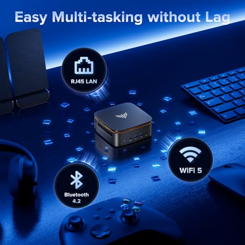 KAMRUI Pinova P1 Mini PC, W-11 Pro AMD Ryzen 4300U(Beat 3500U/N150/N95, up to 3.7GHz), 16GB RAM 256GB SSD Mini Desktop Computer Support 4K HDMI+DP+Type-C, Mini PC with Dual WiFi, Business Home Office - Image 8