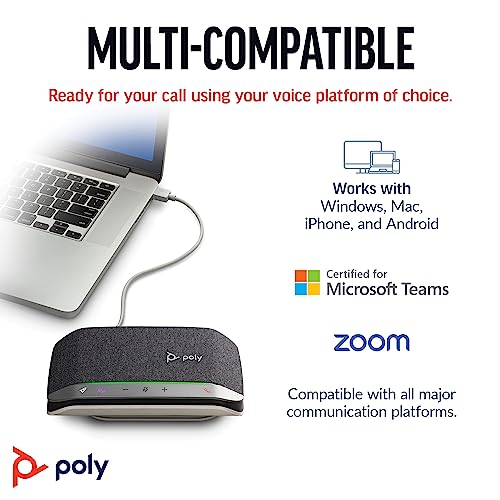 Poly Sync 20 USB-C Personal Portable Smart Speakerphone (Plantronics) – Long Battery Life – Noise/Echo Reduction -Works w/Teams (Certified), Zoom, PC, Mac, Mobile – Amazon Exclusive - Image 7