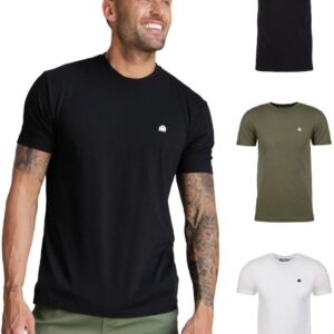 INTO THE AM Men’s T-Shirts Soft Cotton Blend Crew Neck Tee S – 4XL Athletic Fit Plain & Logo Basic T-Shirt for Men