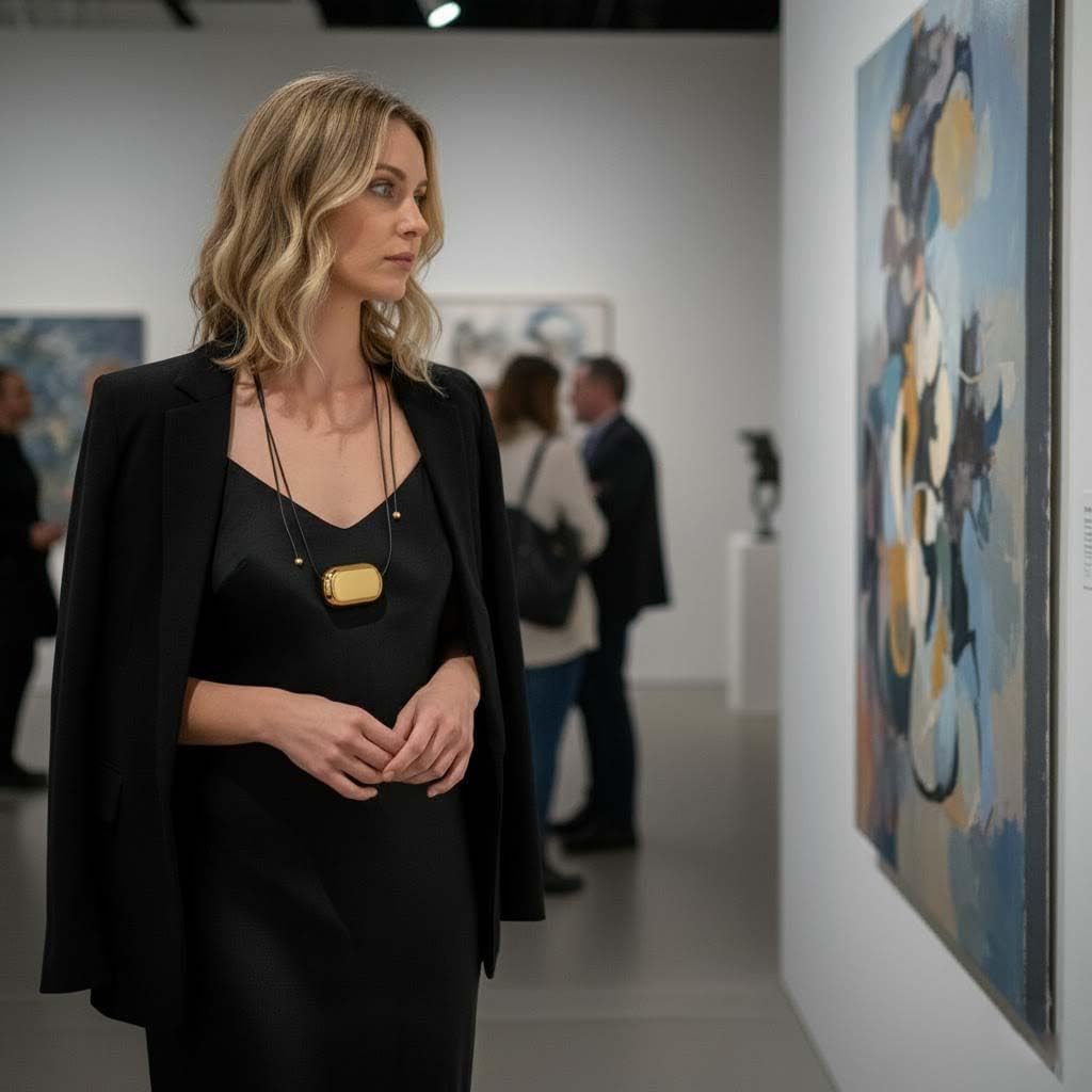 Gold Bean Pendant Necklace for Women, 316L Stainless Steel Bean Necklace on Leather Cord, Mirror-Polished & PVD Plated — Perfect for Coffee Dates, Art Exhibitions, Mother's Day - Image 5