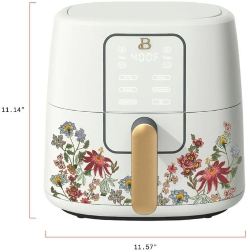 Beautiful 6 Qt Air Fryer - Non Toxic Kitchen Appliance with TurboCrisp Technology, Multi-Functionality for Air Frying, Roasting, Dehydrator & Touch-Activated Display (Wildflower White Icing) - Image 8