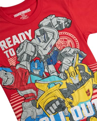 TRANSFORMERS Boys T-Shirt - 2 Pack Optimus Prime Bumble Bee Autobot Graphic Tee - Short Sleeve Shirt for Toddler/Boys (3T-16), Size 5-6, Transformers Black/Red - Image 4