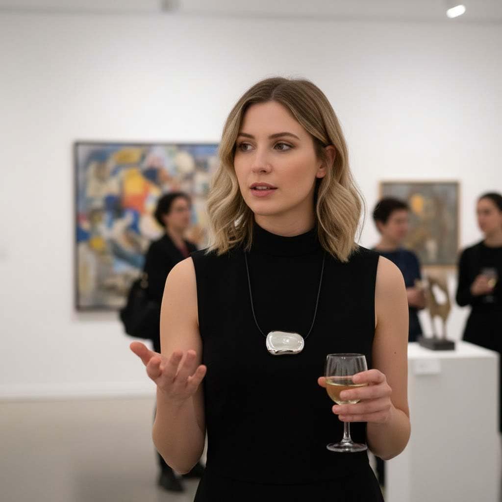 Gold Bean Pendant Necklace for Women, 316L Stainless Steel Bean Necklace on Leather Cord, Mirror-Polished & PVD Plated — Perfect for Coffee Dates, Art Exhibitions, Mother's Day - Image 4