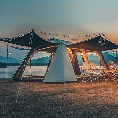 QZQHNYJ 2-Layer Camping Tent with Removable Waterproof Rain Fly Ventilated Cabin Tent with Carrying Bag for Outdoor,Picnic,Camping,Family,Friends Gathering (W - Image 7