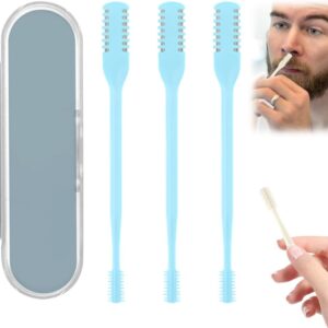 2-in-1 Nasal Cutter,2026 New Nose Hair Trimmer for Men Women,360° Rotating Portable Manual Nose Hair Remover,Noses Hairs Knife Travel Essentials (Blue-3PC)