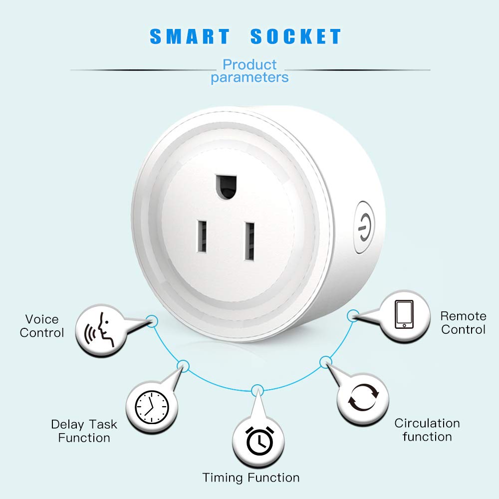 Smart Plug, Wi-Fi Outlet Socket Compatible with Alexa and Google Home, Automate APP, Timer Function, Voltage Measurement Function, (4 pcs) - Image 8