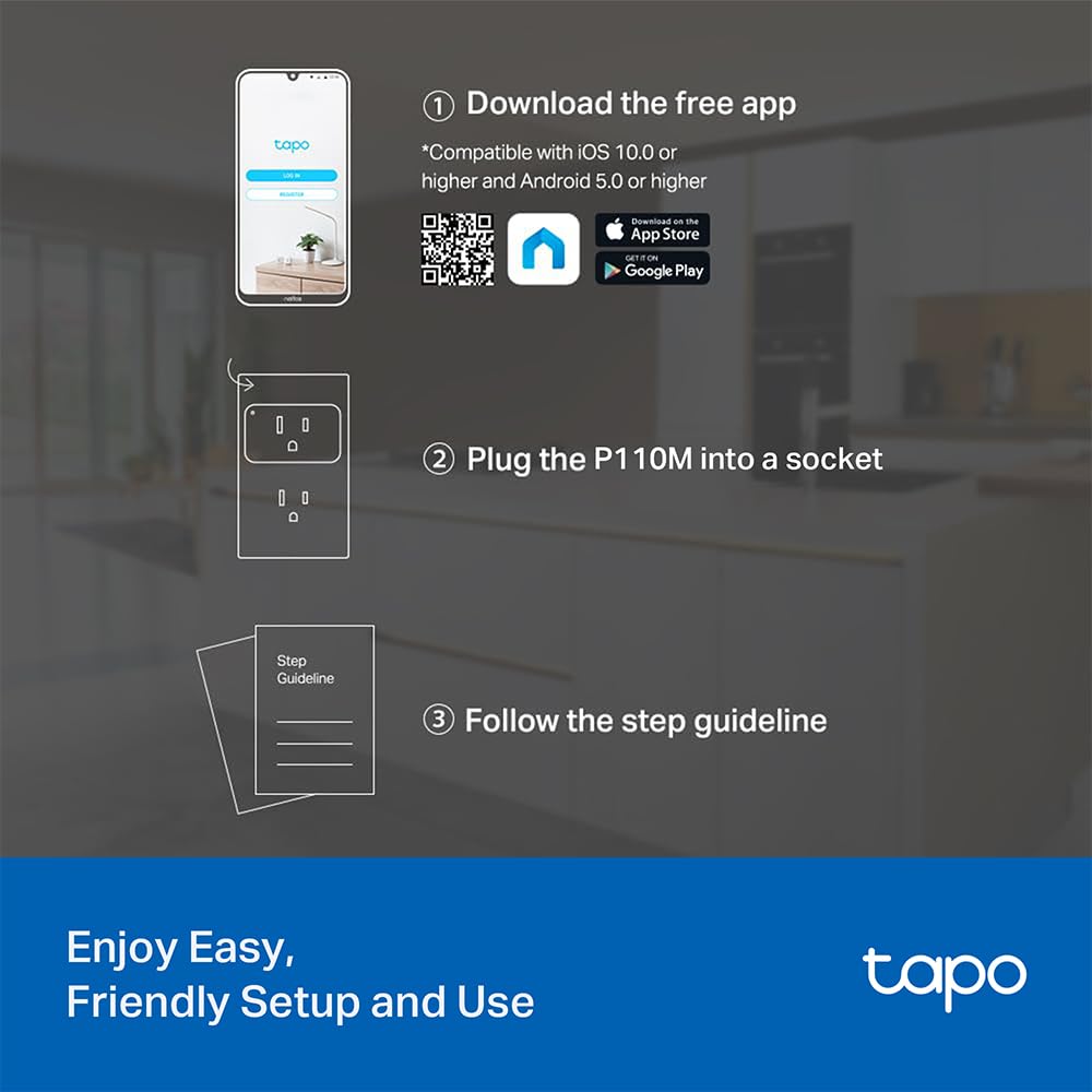 TP-Link Tapo Smart Plug Mini, Matter Compatible, Compatible with Alexa, Google Home & Samsung SmartThings, Energy Monitoring, 15A, UL Certified, 2.4G Wi-Fi Only, Tapo P110M(2-Pack) - Image 11