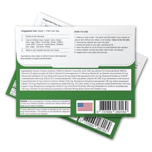 PatchAid Multi Plus Topical Patch Without Iron | Supports Daily Energy | 8 Hour Wear for Easy Absorption | 30 Day Supply - Image 2