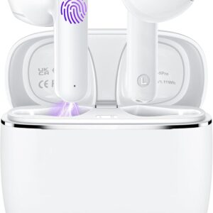 Wireless Earbuds, Bluetooth 5.3 Earbuds Stand Up Bass, Hipo Ear Headphones in-Ear Noise Cancelling Hipster, Ear Headphones IP7 Waterproof Movement, 32 Hour Playtime (Khaki White) (Khaki White)