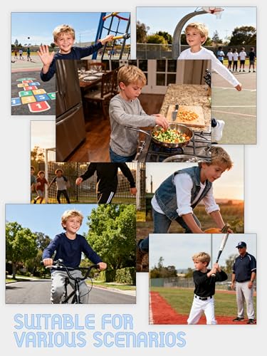 HoeVou 4 Pack Boys Long Sleeve Shirts Soft Cotton Basic Tees Youth Boys Long Sleeve T-Shirts Layering Shirts Tagless 5-6Y - Image 6