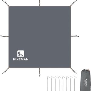 Hikeman Tent Footprint – Waterproof Camping Tarp, Heavy Duty Tent Floor Saver, Ultralight Ground Sheet Mat for Hiking, Backpacking, Hammock, Beach – Storage Bag Included(PU3000mm,300 * 300CM)