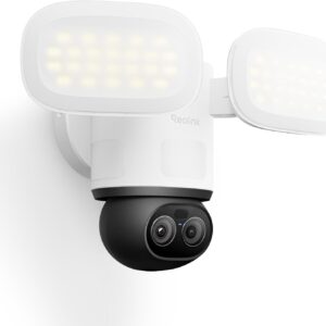 REOLINK TrackFlex Floodlight WiFi, 4K Dual-Lens Floodlight Camera, 360° PTZ 6X Hybrid Zoom, 3000 Lumens, Dual-Band Wi-Fi 6, Auto-Tracking, Local AI Video Search, 24/7 Recording, 100~240V AC Hardwired
