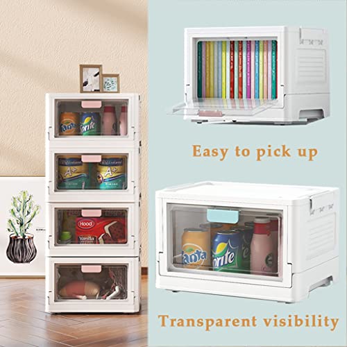 XFNVXC 5-Tier Plastic Storage Cart with Wheels and Front Opening Foldable Boxes - Stackable Storage Bins with Lids for Efficient Organization - Image 4