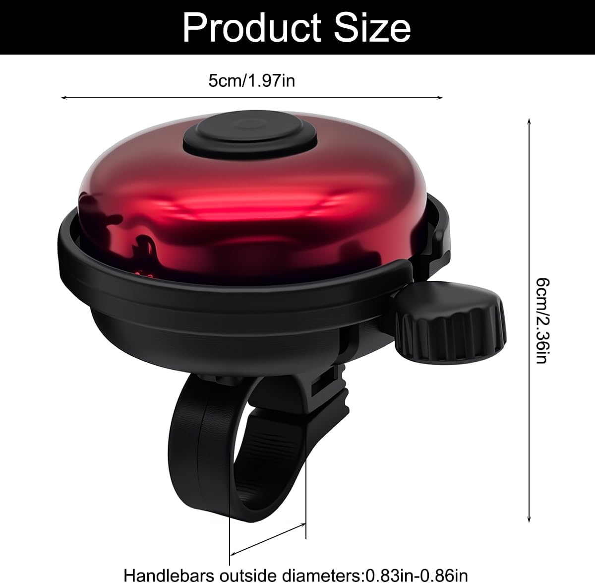 Classic Bike Bell for Adults, Aluminum Bicycle Bell, Loud Crisp Clear Sound Bicycle Horn Bike Accessories for Adult Bikes, Easy Installation, Use for Mountain Road and Commuter Safety - Image 2