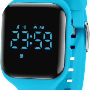 Kids Watch Digital Watch for 5-12 Years Old Boys Girls, Kids Fitness Tracker Watch with Alarm Clock, Stopwatch, Step Counter Sports Watch, No App Waterproof Watch for Kids Teens Gifts