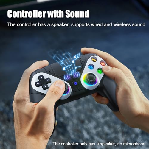 Gamrombo LED Wireless Controller for PS5, Compatible with PS5 Pro/Slim/PC, Dual Vibration, Macro/Turbo Function, 3.5mm Audio Jack, 6-Axis Motion Contro Gamepad with Speaker - Image 7