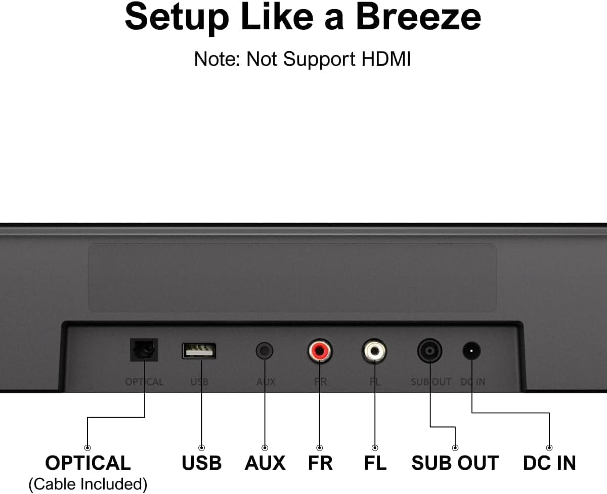 ULTIMEA 7.1ch Sound Bar with Subwoofer, Virtual Surround Sound System for TV, Sound Bar for Smart TV with 4 Surround Speakers, Peak Power 330W, TV Soundbar with App Control, Opt/AUX/BT, Aura A40 - Image 9