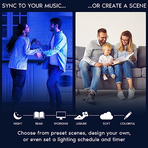 LUXRITE 6 Inch Smart LED Recessed Lighting, RGBW Color Changing, WiFi App and Voice Control, Compatible with Alexa and Google Home, No Hub Required, 13W 1000LM, CRI 90, IC Rated, Wet Rated (6 Pack) - Image 5