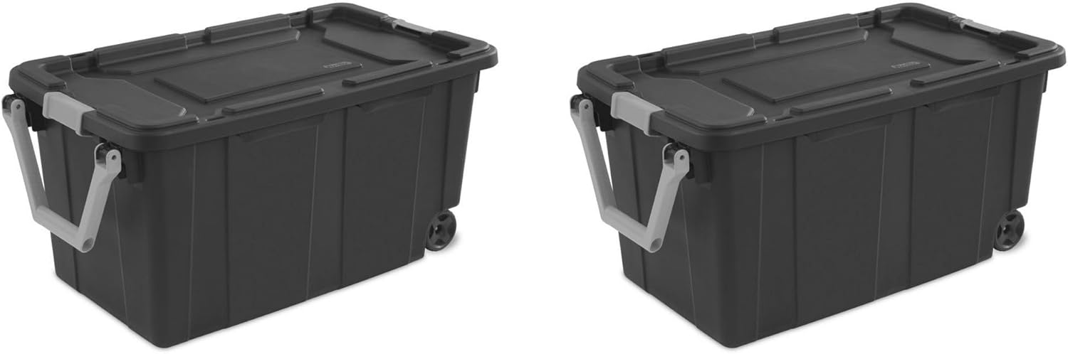 Extra Large Storage Bin, 40 Gallon Wheeled Plastic Storage Container with Handle,Pack of 2 (Gray) - Image 8