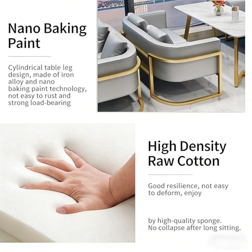 JOSOGO Nordic Style Commercial Leather Sofa Booth Set with Coffee Table, 7 Combination Options, Gray/Black, Suitable for Tea House, Café, Lounge, Reception Area, Restaurant Furniture(Black Set 7) - Image 8