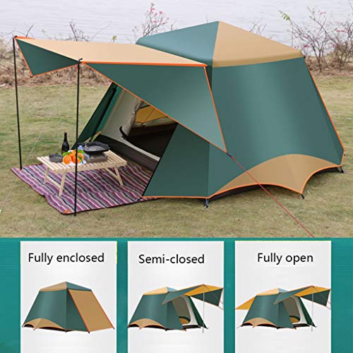 3-6 Persons Double Layer 2 Hall 1 Rooms Large Outdoor Family Party Tents Big Space Waterproof Anti-UV Camping Tent (Color : Brown) - Image 7