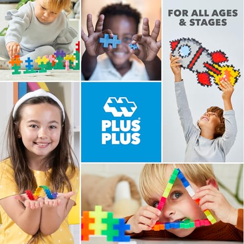 PLUS PLUS BIG - Open Play Set - 600 Piece in Storage Tub- Basic Color Mix, Construction Building Stem Toy, Interlocking Large Puzzle Blocks for Toddlers and Preschool - Image 7