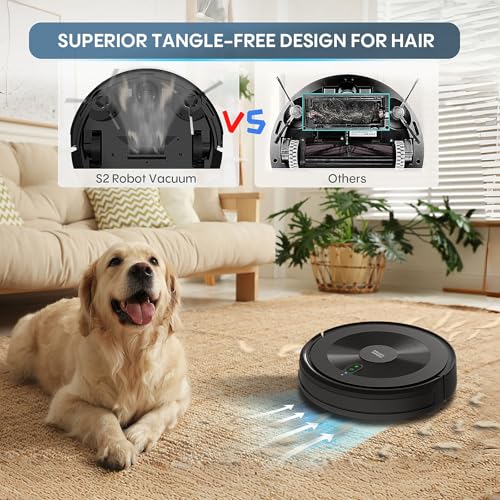 Robot Vacuum and Mop Combo: 3000Pa Suction Robotic Vacuums 120Mins Runtime & APP/Voice/Remote & Scheduled & Self-Charging, Slim Robot Vacuum Cleaner for Home Hard Floor, Low-Pile Carpet, Pet Hair - Image 4