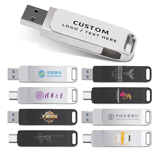 Custom USB Flash Drive, Personalized OTG Flash Drive Multifunctional Dual USB 2.0/3.0 Thumb Drive, Ideal for Corporate Gifts, Business Events and Promotional Giveaways (100,2 GB) - Image 9
