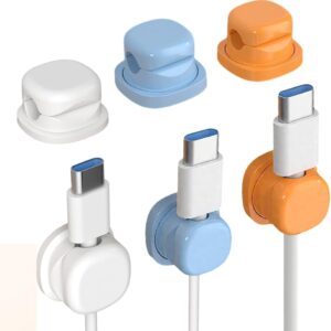 Magnetic Cable Clips 6pcs, Cord Organizer Adjustable Wire Holder for Desk, Phone, Car Adhesive Cable Clips for Home Office Desk Accessories, Wall, Nightstand, Under Desks Cables Management (Colorful)