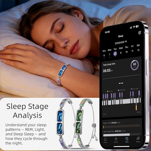 Smart Bracelet for Women Girl, Fitness Tracker with Colored Diamonds, 24/7 Heart Rate/SPO₂/Sleep Monitor, 10g Lightweight Bracelet, IP68 Waterproof, Activity Tracker for iOS Android (Green) - Image 4