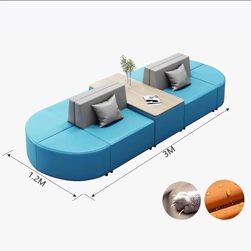 JOSOGO Modular Reception Seating Sofa Set, Modern Office Lobby Waiting Area Furniture for Bank, Clinic, Training Center with Coffee Table & Side Tables(C) - Image 2