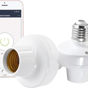 Smart WiFi Bulb Socket, Alexa Smart Light Bulbs, Light Bulb Socket Adapter, eWeLink APP Remote Timer and Group Control, Voice Control with Alexa and Google(2 Pack)