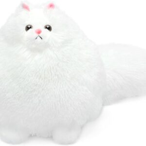 Winsterch Stuffed Animal Plushie Cat Stuffed Animal,Cute Soft Plush Cat Animals,White Stuffed Cat, Birthday for Kids,Boys,Girls,Fat Cat Stuffed Toy (White, 10 Inches)