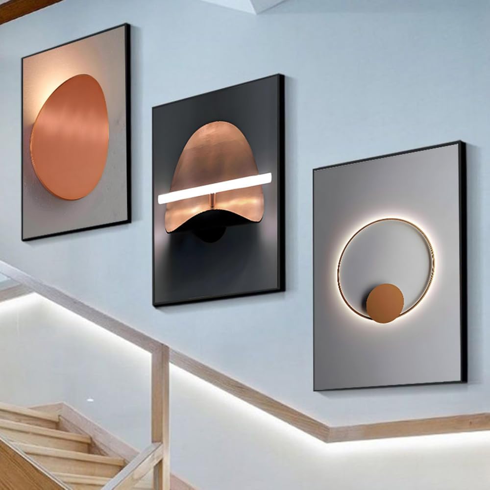 ARTFEB Large Modern Living Room Bedroom Office Framed Wall Decor 3 Panels, Aesthetic Decorative Wall Art Triptych, Warm Color Style Art Prints(Grey, 24" X 32" X 3 pieces) - Image 3