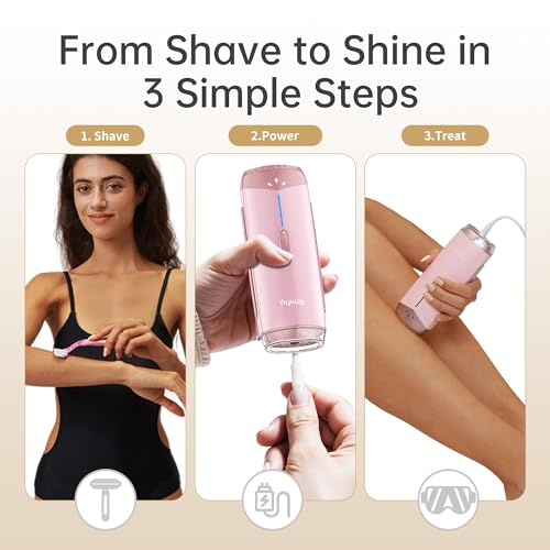 Amifiy Ice Cooling IPL Home Use Hair Removal Device, Laser Hair Removal Machine Painless Epilator for Women Men, 3 Energy Levels & 2 Modes, Face Body Use with Razor & Glasses - Image 8