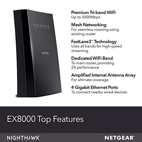 NETGEAR WiFi Mesh Range Extender EX8000 - Coverage up to 2500 sq.ft. and 50 Devices with AC3000 Tri-Band Wireless Signal Booster & Repeater (Up to 3000 Mbps Speed), Plus Mesh Smart Roaming - Image 5