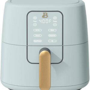 Beautiful 6 Quart Digital Air Fryer with TurboCrisp Technology – Matte Finish, Touchscreen, Nonstick Basket (Hydrangea)