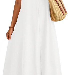 MEROKEETY Women’s 2026 Summer Maxi Dress Sleeveless Crewneck Casual Loose Beach Vacation Basic Long Sundress