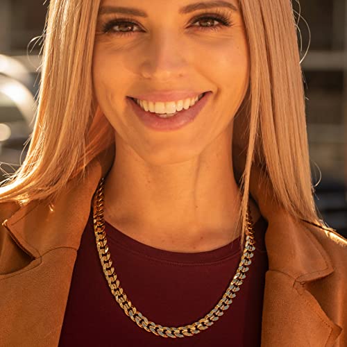 LIFETIME JEWELRY Cuban Link Chain Necklace 24k Gold Plated for Men and Women (6mm & 9.5mm) (30 inches, 9.5mm, Gold) - Image 3