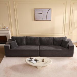 Chaise Lounge Chair, Boneless Couch for Living Room and Bedroom, Set of Sleeper Couches Reading Chairs, Corduroy, Camel