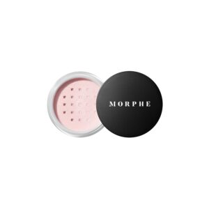 Morphe Mini Bake & Set Setting Powder – Lightweight, Talc-Free Finishing Powder for Face Makeup with a Soft, Natural Finish – Minimizes Shine for Up to 24HR – Brightening Pink (0.09 oz)