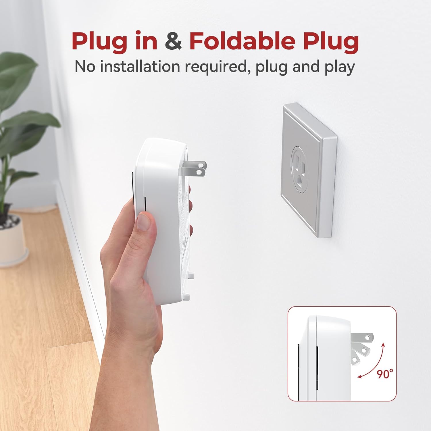 Carbon Monoxide Detectors Plug in,10 Year Replaceable Battery Operated Co Monitor Alarm,Plug and Play Co Detector,Portable Carbon Monoxide Detector for Home,Traval,RV,Hotel GS846A 1 Pack - Image 4