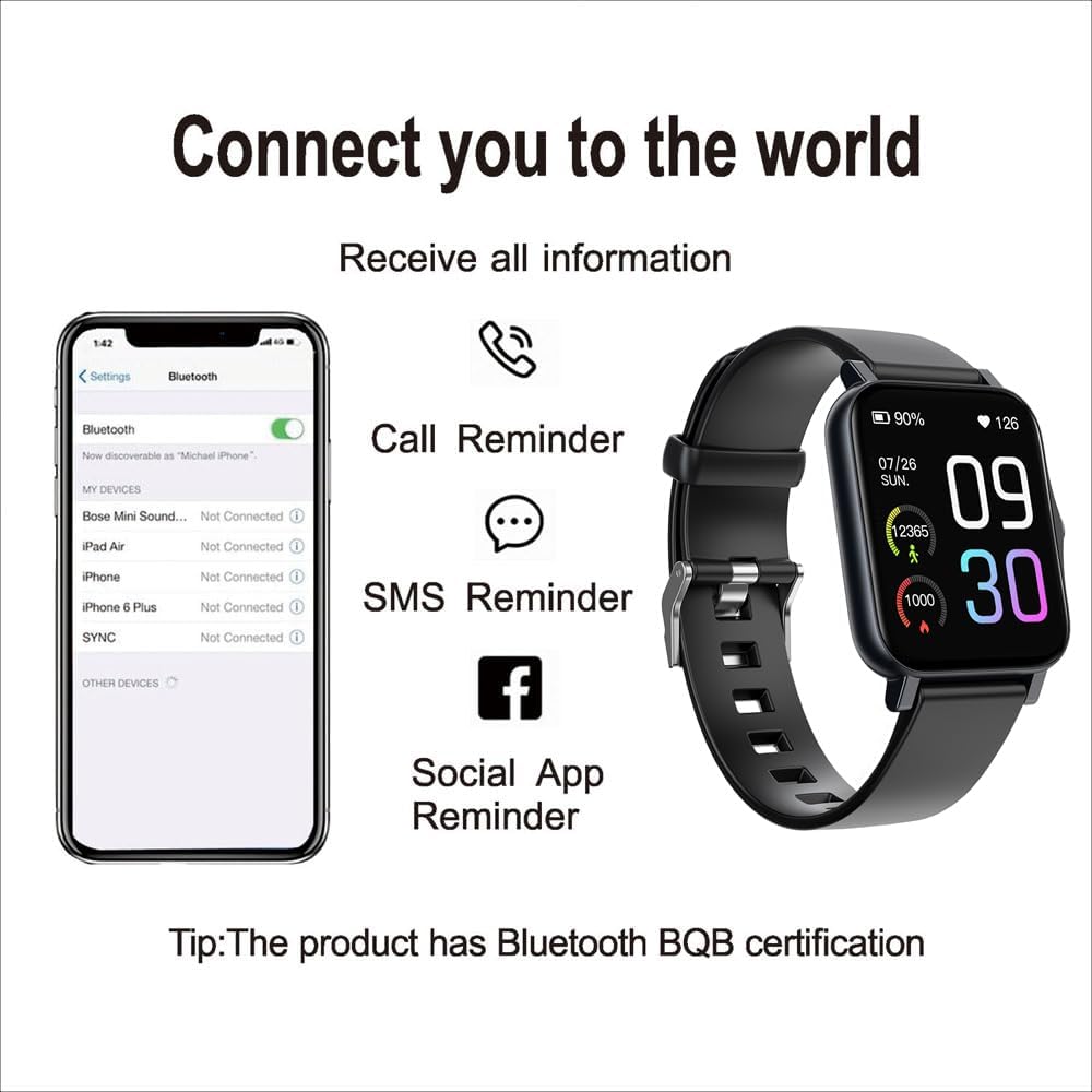 Fitness Tracker with Heart Rate Sleep Monitor Step Counter, Activity Tracker IP68 Smart Watch Health Tracker Pedometer for Man Women - Image 5