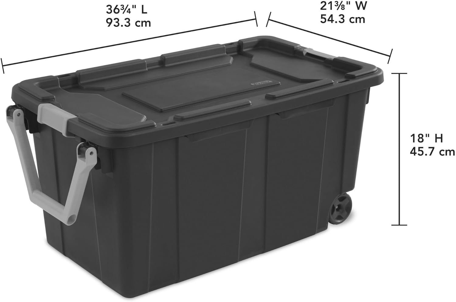 Extra Large Storage Bin, 40 Gallon Wheeled Plastic Storage Container with Handle,Pack of 2 (Gray) - Image 3