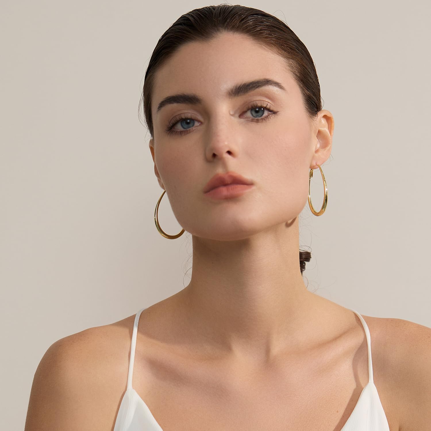 Lightweight Oval Hoop Earrings for Women - 14K Gold Plated, Rose Gold Plated and Sterling Silver Plated Large Oblong Hoop Earrings for Women Statement Jewelry Gift - Image 6