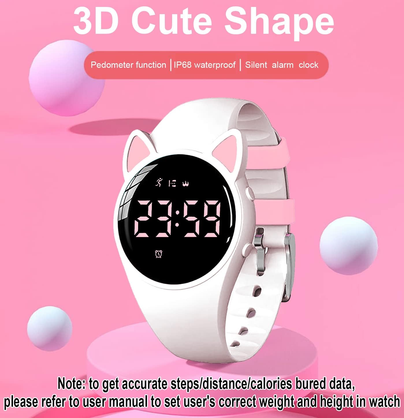 Fitness Tracker Pedometer Watch, No App No Phone Required, USB Charge 1 Hour for 20 Days Use, IP68 Waterproof Digital Watch with Alarm Clock Timer Distance Step Tracker for Kid Teen Boys Girls - Image 2